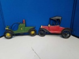 2 Decorative Hanging Metal Cars