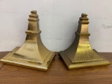 Plastic brass colored wall sconces (2)