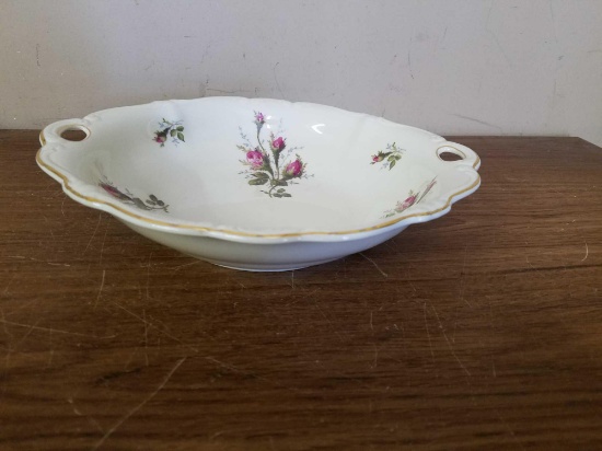 Rosenthal - Germany- Pompadour- Moss Rose Bowl with Handles