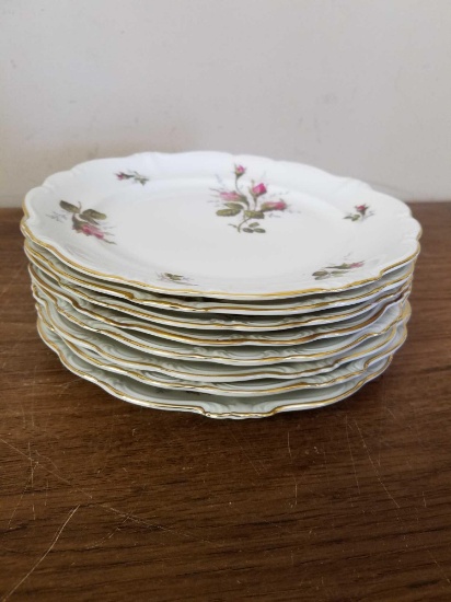 8 Rosenthal - Germany- Pompadour- Moss Rose Dessert Plates