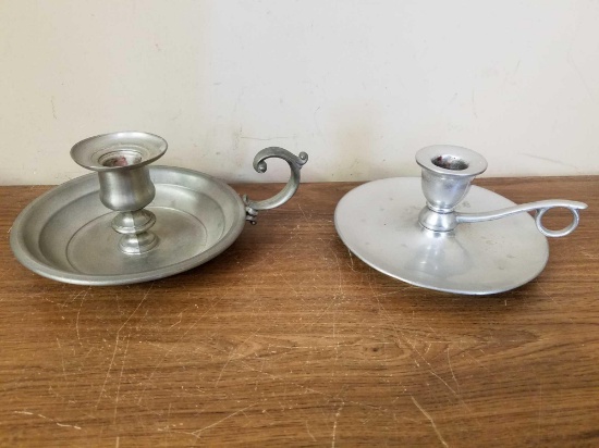 2 Pewter Candle Holders