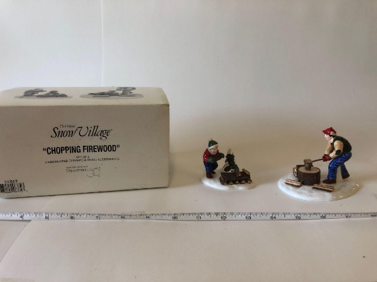 DEPARTMENT 56 SNOW VILLAGE "CHOPPING FIREWOOD #56-54863