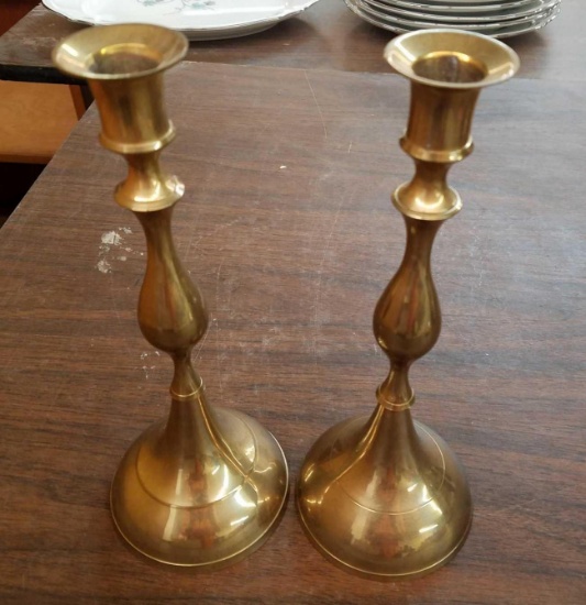 2 Solid Brass Candle Holders