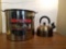 1 Metal Tea Pot and 1 Ballarini metal Stock Pot