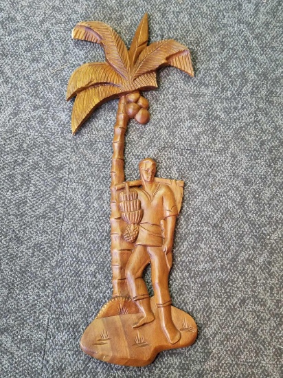 Man and Coconut Tree Wall Hanging