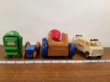 Toy Ambulance, Tractor, Cement Mixer, and Gorilla