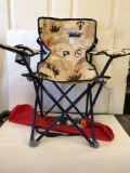 Folding chair w/cup holder and carrying bag