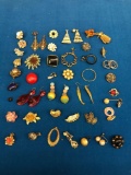 Over 40 vintage single earrings