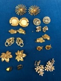 11 pairs of beautiful vintage clip on earrings