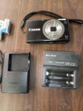 Cannon Camera and Charger and Sony Charger