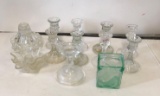 Lot miscellaneous candle holders
