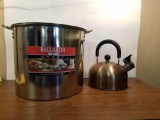 1 Metal Tea Pot and 1 Ballarini metal Stock Pot