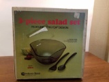 Indian Glass 3-Piece Salad Set