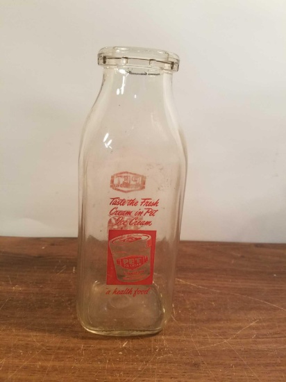 Vintage 1 Pint Glass Pet Milk Bottle