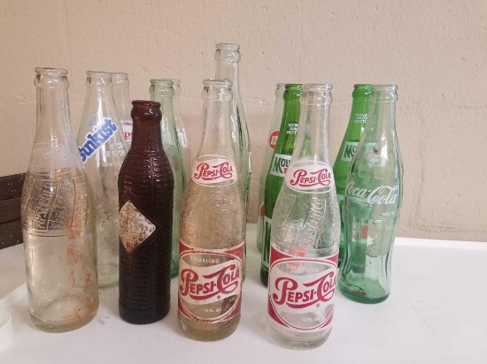 14 Various Glass Drink Bottles