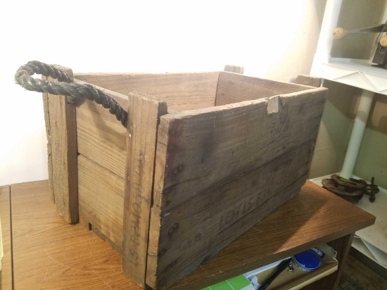 Wooden Crate with Handles