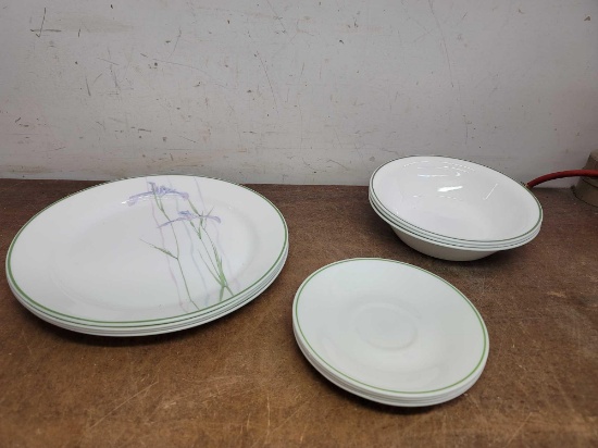 Corelle Plates, Bowls, and Saucers