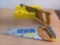 1 Irwin Saw, 1 Stanley Saw, and Miter Box