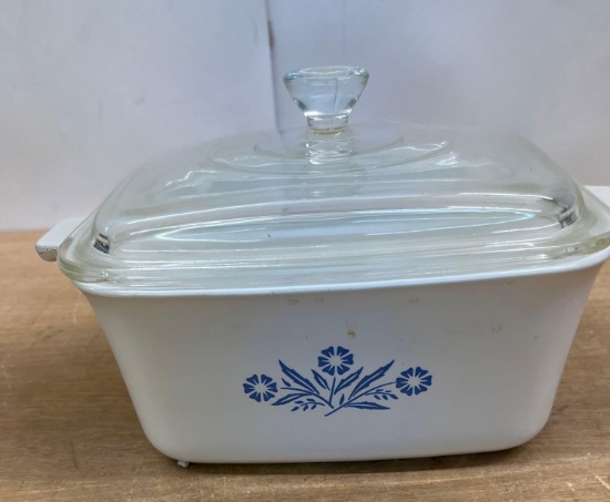 Corning Ware Blue Corn Flower Casserole Dish With Lid