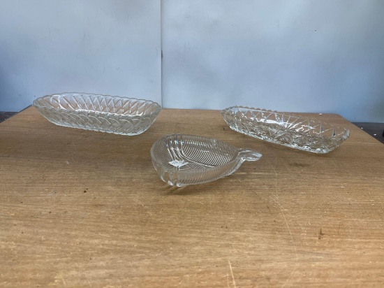 3 Glass Candy Dishes