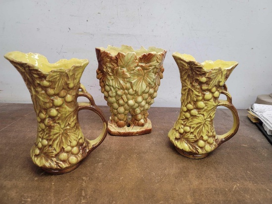 McCoy Vase and 2 McCoy Pitchers