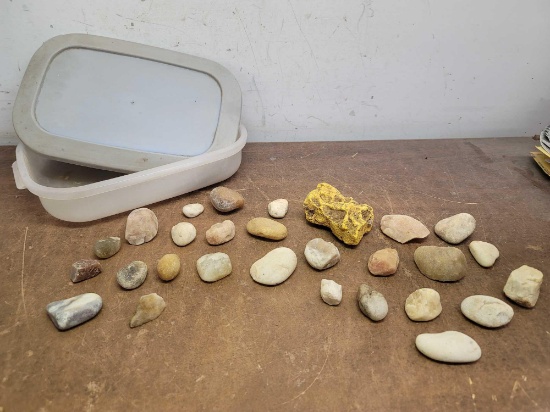 Various Rocks and Container