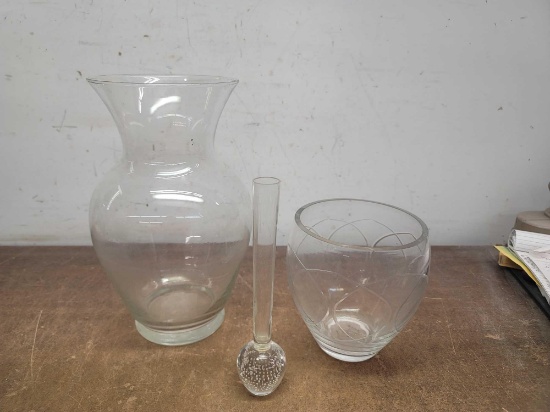 3 Glass Vases