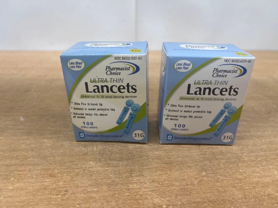 2 New Boxes Ultra Thin Lancets 31 Gauge