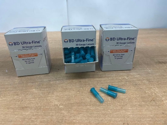 3 Boxes BD Ultra Fine 30 Gauge Lancets