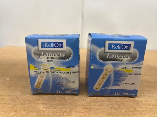 2 New Reli-On Ultra Thin Plus Lancets 33 Gauge