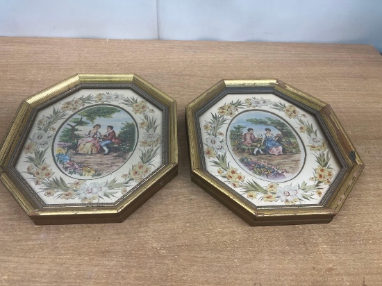 2 Printed Pictures In Plastic Frames