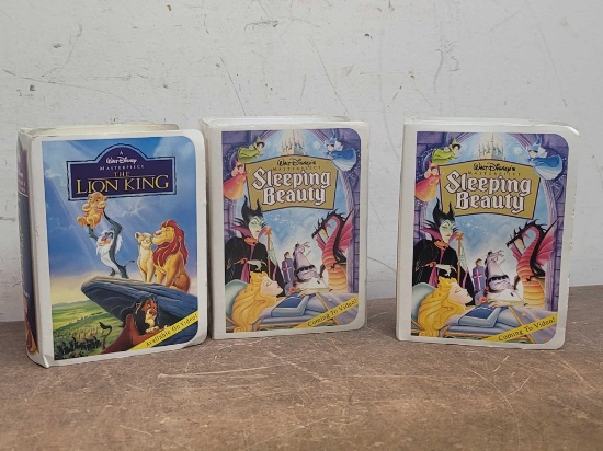 McDonalds 1996 Happy Meal Disney Video Masterpiece Lion King and 2 Sleeping Beautys