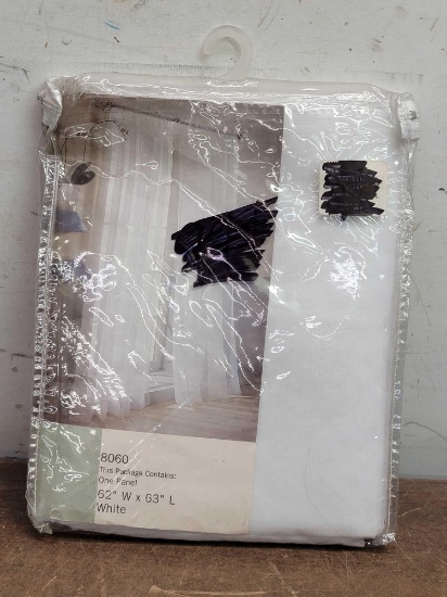 1 White Sheer Panel Curtain