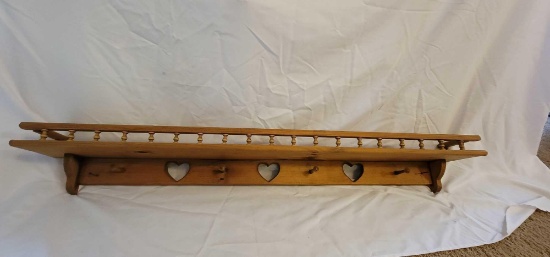Wooden Heart Shelf/Coat Rack
