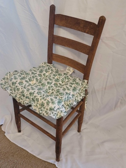 Ladder Back Chair with Wicker Seat