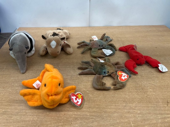 6 Ty Beanie Babies
