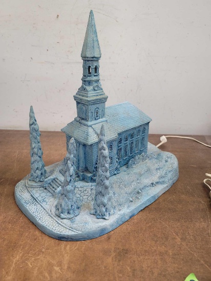 Decorative Ceramic Blue Church