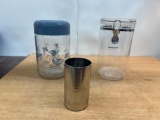 Duck Glass Canister with Lid/ Shatterproof Canister with Locked Lid/ Metal Tumbler