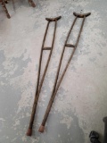 2 Wooden Crutches