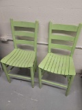 2 Wooden Ladder Back Chairs