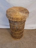 Tall Wicker Basket with Lid