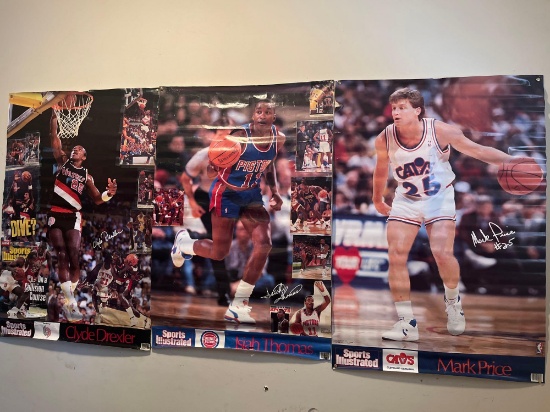 3 NBA Sports Illustrated Portland Trailblazer/ Detroit Pistons/ Cleveland Cavaliers Posters