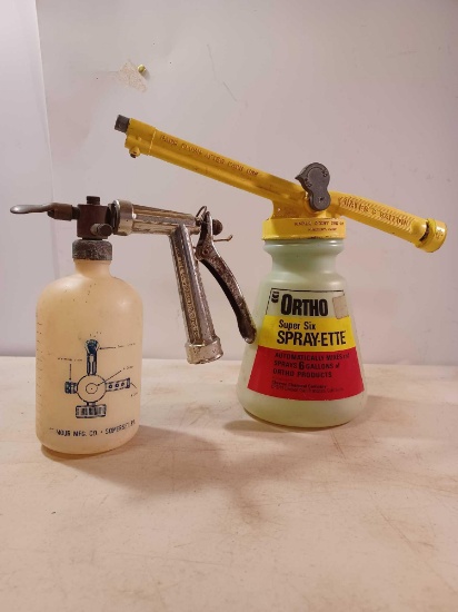 2 Metal Sprayers and Plastic Bottles