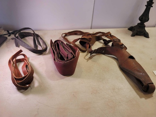 Leather Strips and Leather Holster