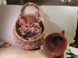 Wall Hanging Decorative Basket and Wicker Cornucopia Basket