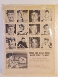 Various Baseball Stars Magazine Page