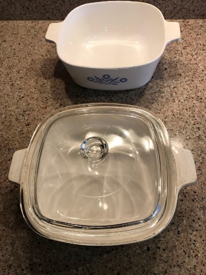 2 Corning Ware Dishes 1 Lid