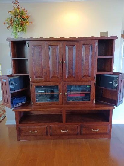 Handmade Solid Cherry Entertainment Center