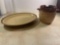 Hand Painted Stoneware Platter/ Ceramic Dripping Jar