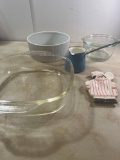 Glass FireKing Casserole Chef Spoon Holder, Oven Dish , Etc